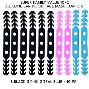 10PC Face Comfort Ear Hook Adjustable Ear Strap Extension Silicone Ear Pain